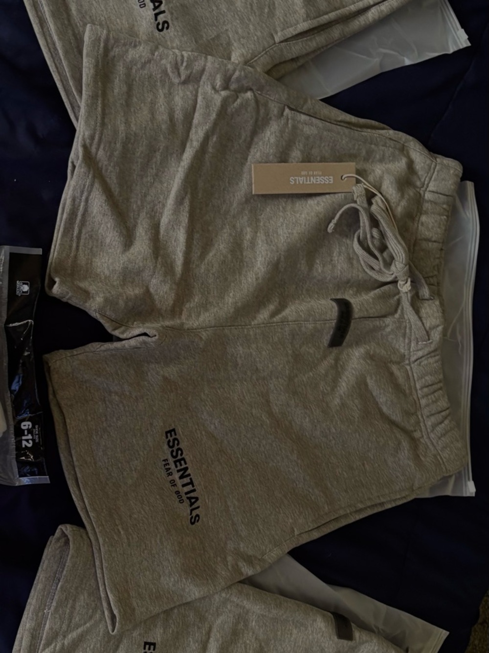 Essentials Dark Oatmeal Cotton Blend Sweat Shorts with ESSENTIALS Logo